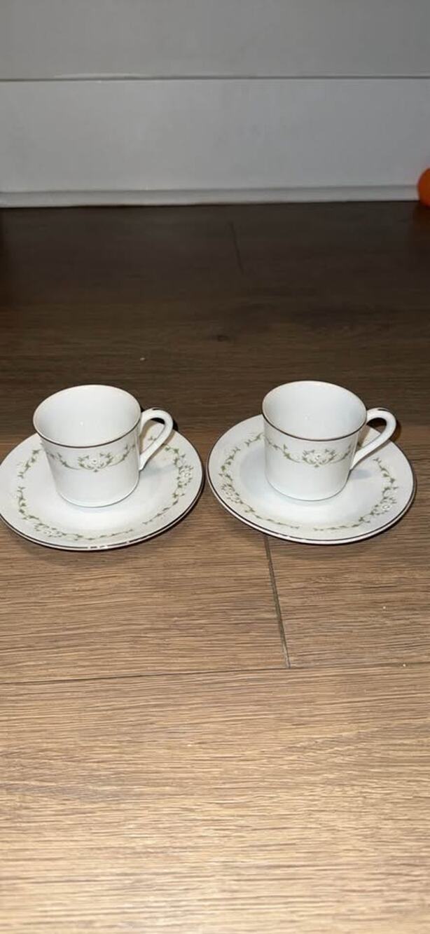 Sheffield Elegance Fine China Espresso Cups and Saucers - Set of 2